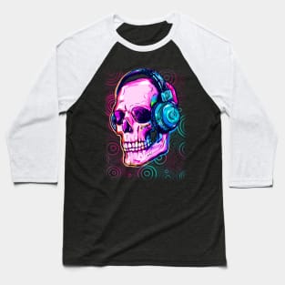 Abstract Music Skull Baseball T-Shirt